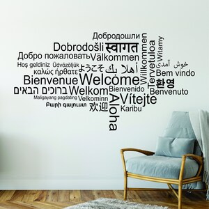 Welcome in Different Languages Wall Decal by Wallency Various Sizes Inspiring Removable Vinyl Sticker image 2