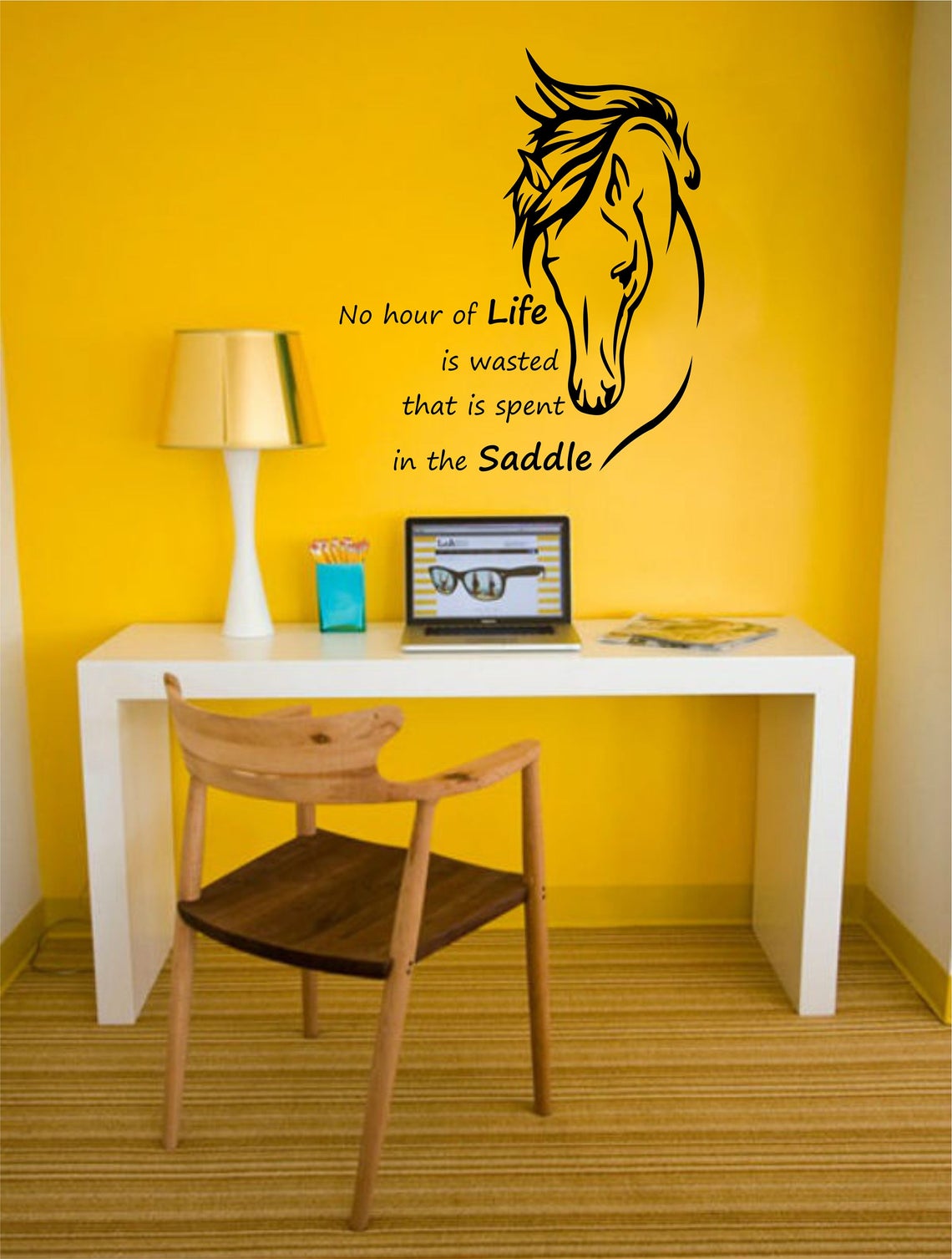 Horse Wall Decal with a Quote from Winston Churchill Horse Etsy