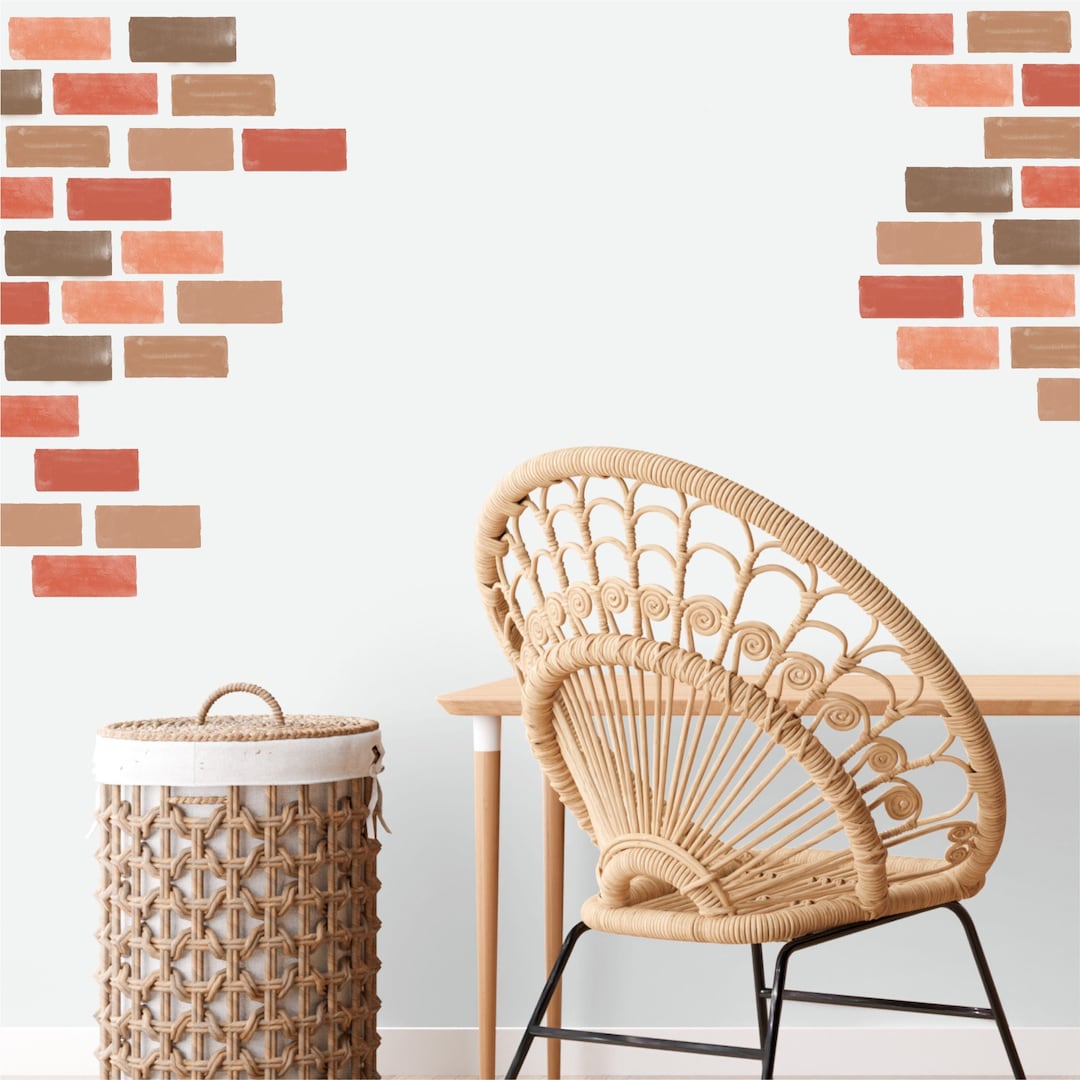 Faux Brick Wall Decals by Wallency Fabric Wall Decal Peel Etsy