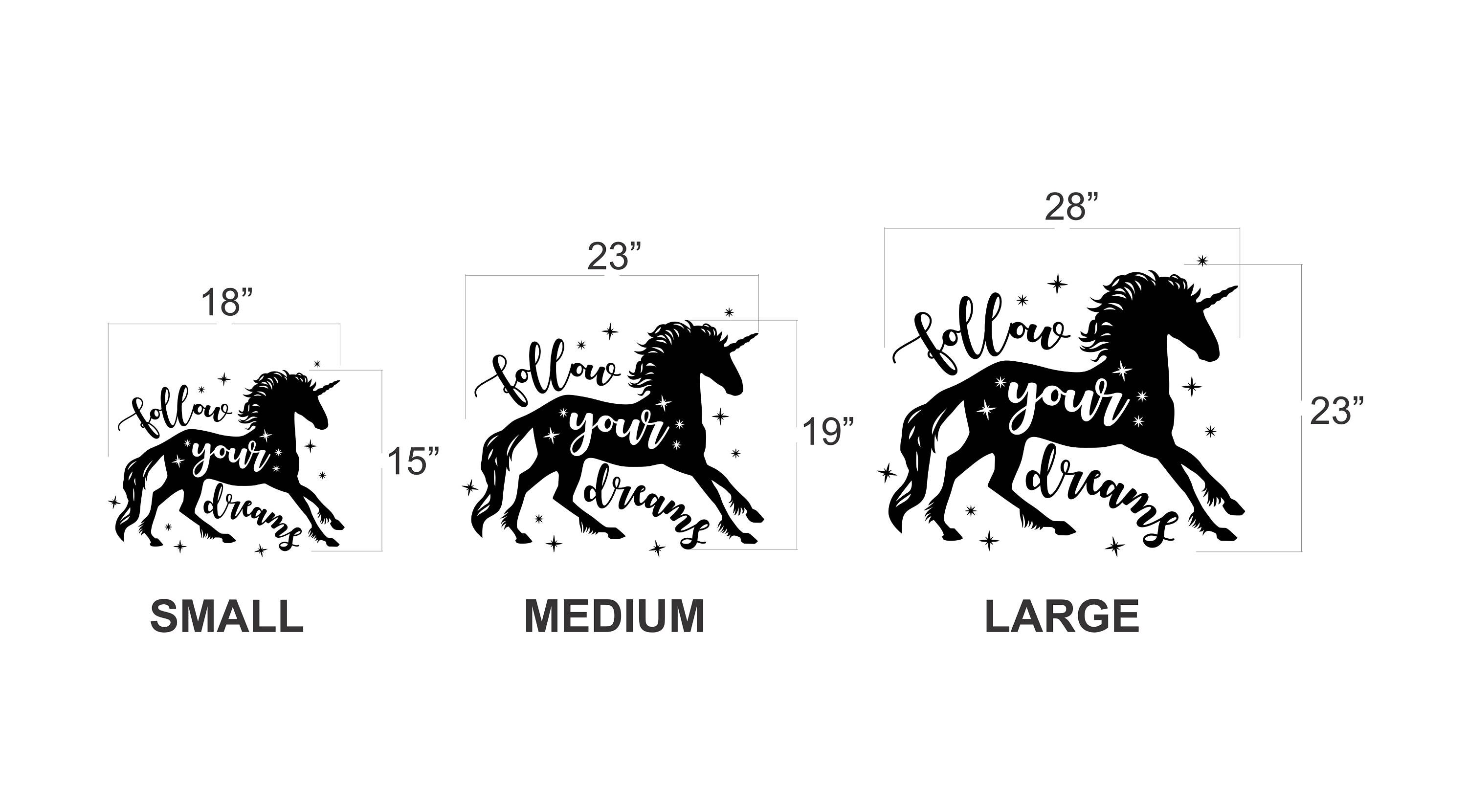 Unicorn wall decal Follow your dreams wall decal Magical Etsy