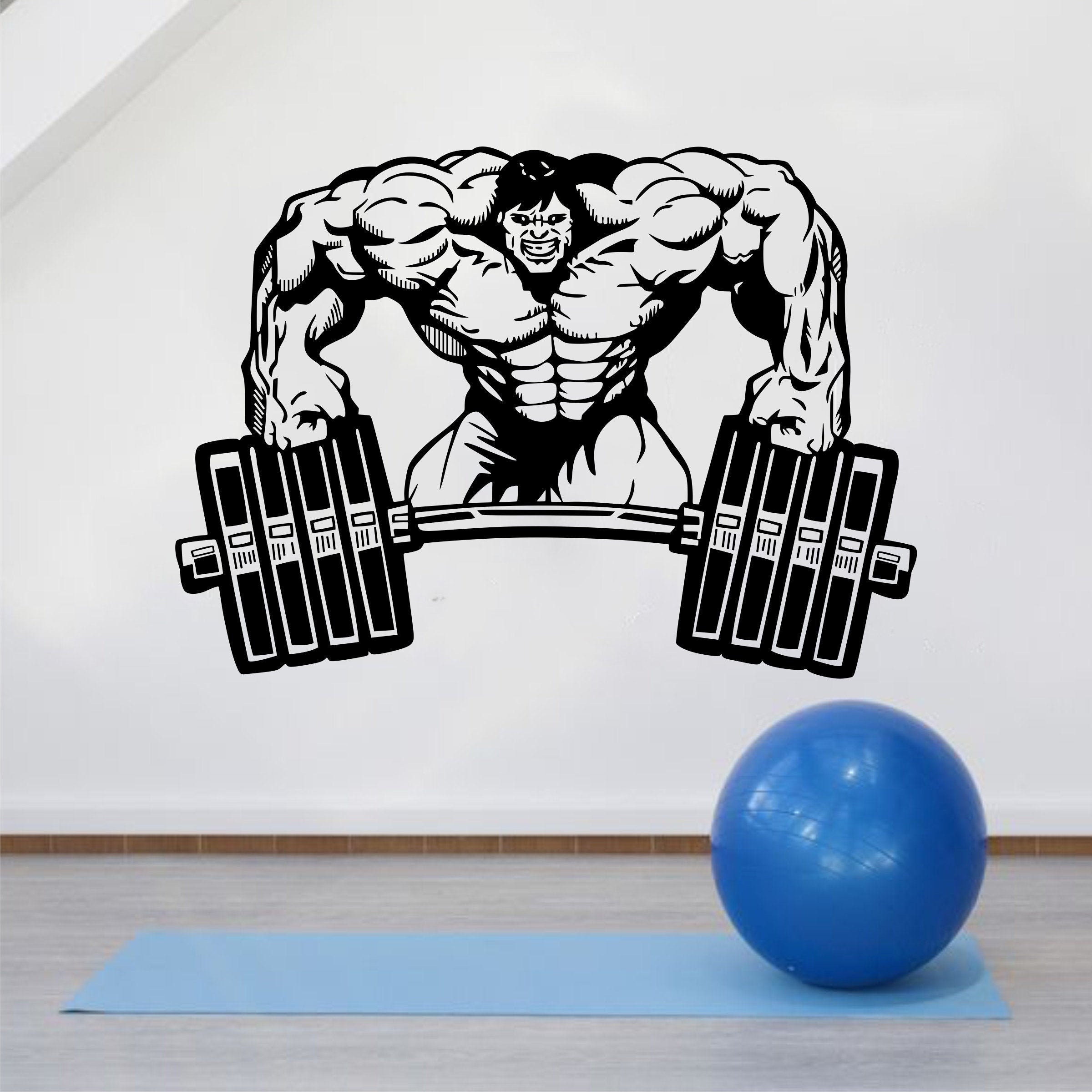 Hulk Gym Motivierende Wandtattoo Gewichtheben Training Etsy