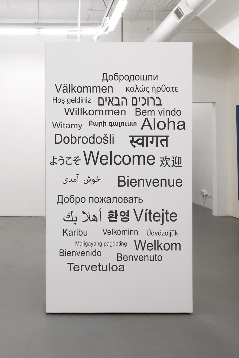 Welcome in Different Languages Wall Decal by Wallency Various Sizes Inspiring Removable Vinyl Sticker image 3
