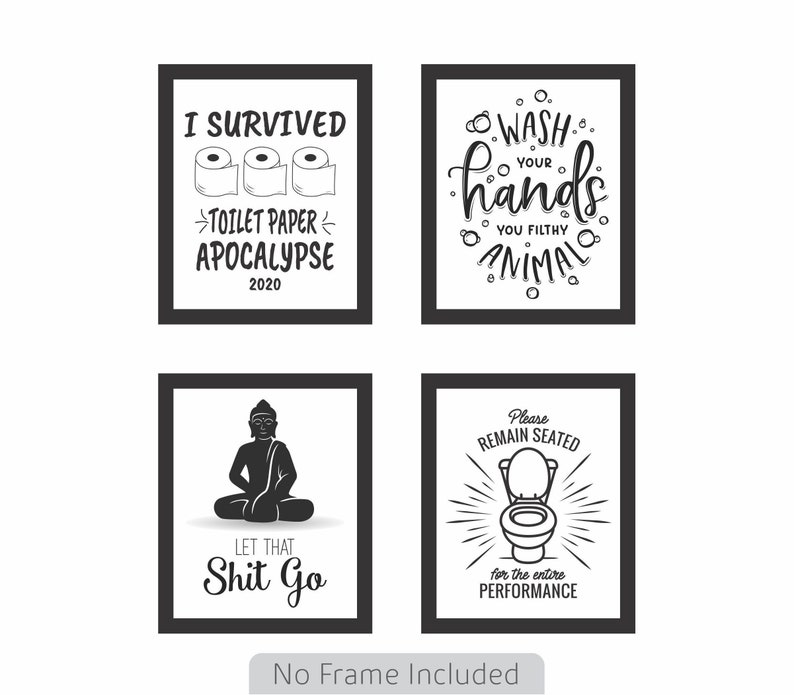 Funny Bathroom Wall Art Prints Typography Decor Gift Idea Etsy