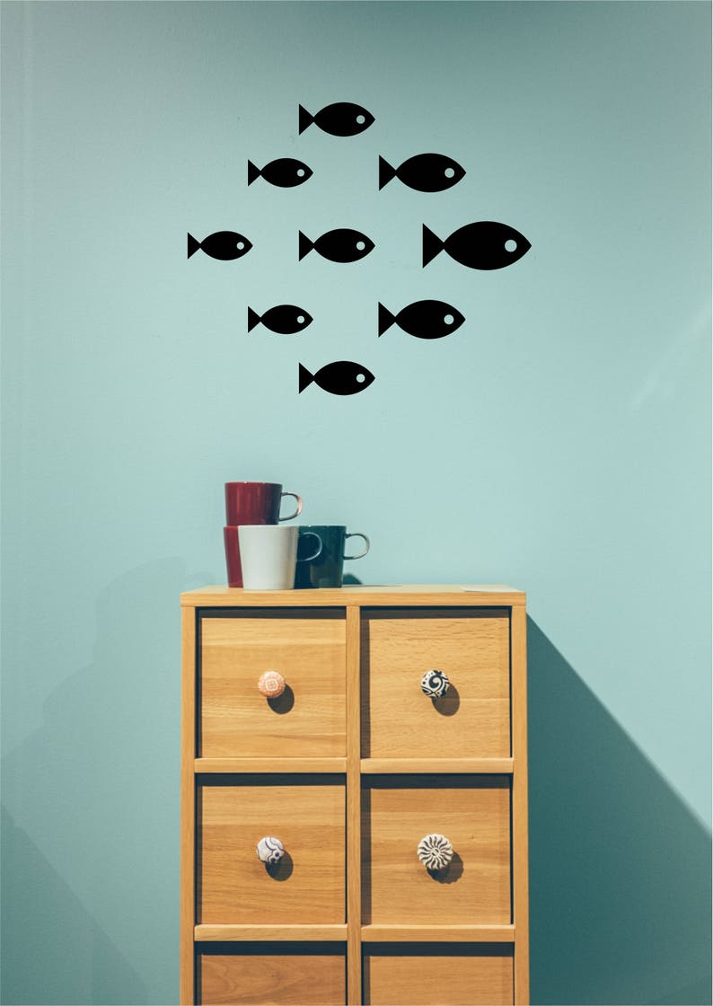 School of Fish Wall Decals for Nursery Children Kids Rooms Etsy