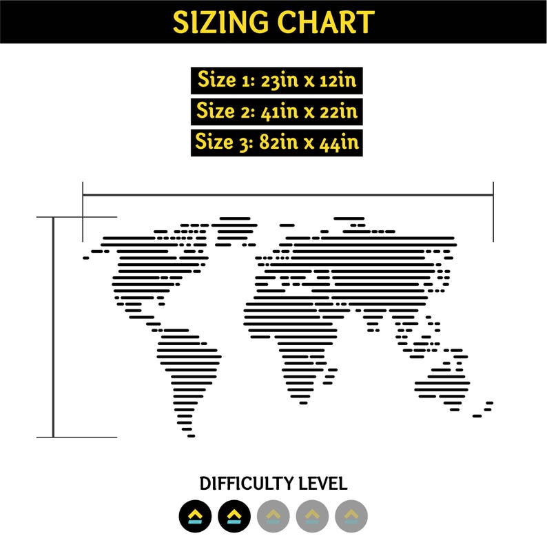 World Map Wall Decal in Stripes for Office Classroom Living Etsy