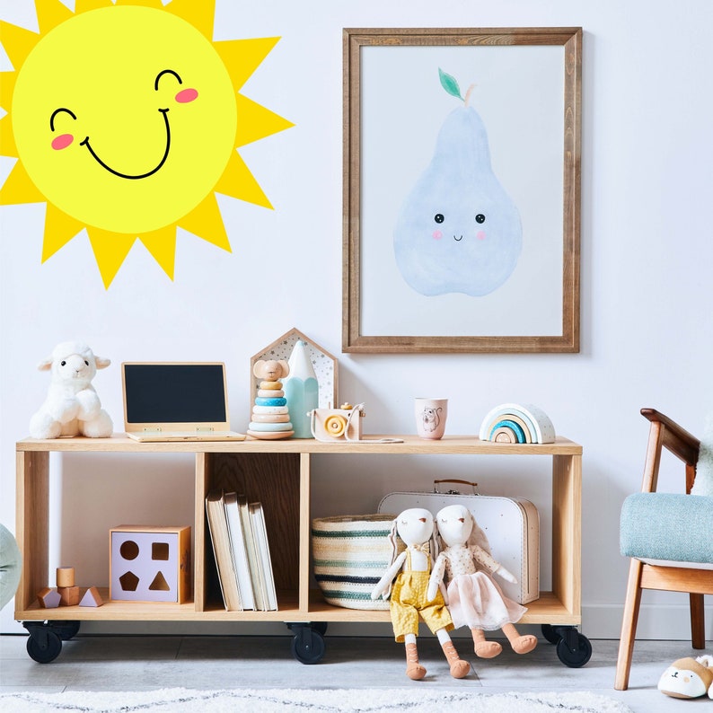 Sun Wall Decals by Wallency Happy Face Sun Wall Decal Playroom Wall Decal Nursery Decor Kids Room Decal Peel & Stick, Removable image 4