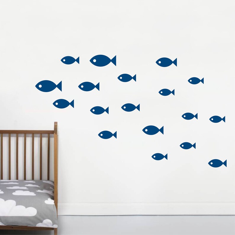School of Fish Wall Decals for Nursery Children Kids Rooms Etsy