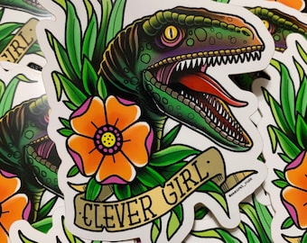 Clever Girl Sticker - Vinyl Sticker - Tattoo Flash
