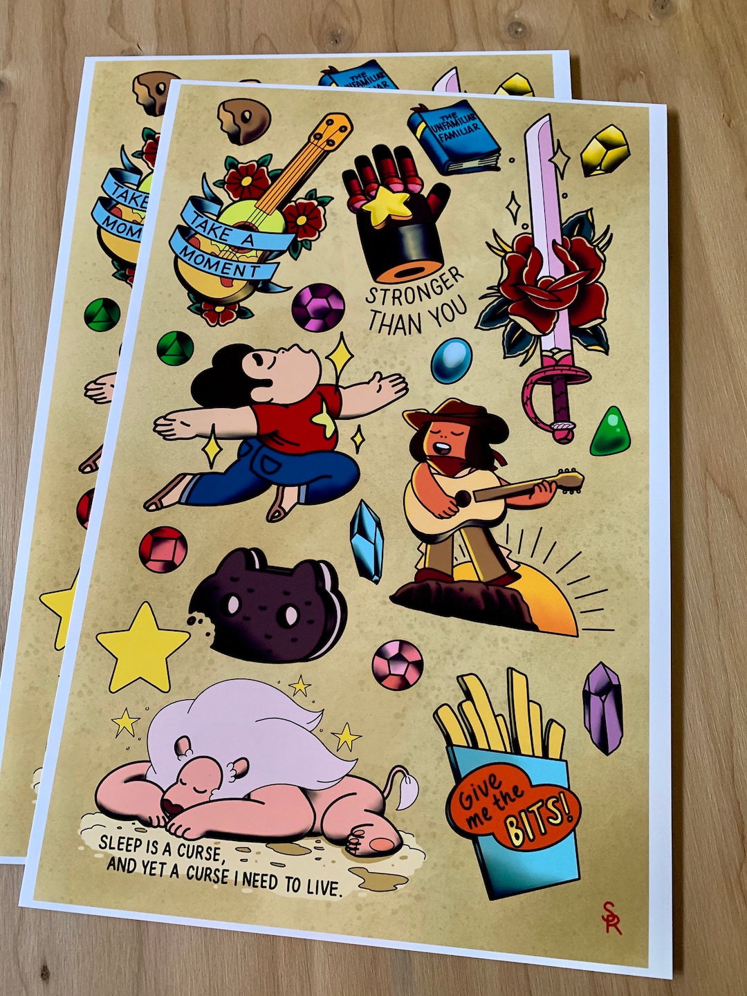 Steven Universe Tattoo Flash Sheet Art Print Etsy