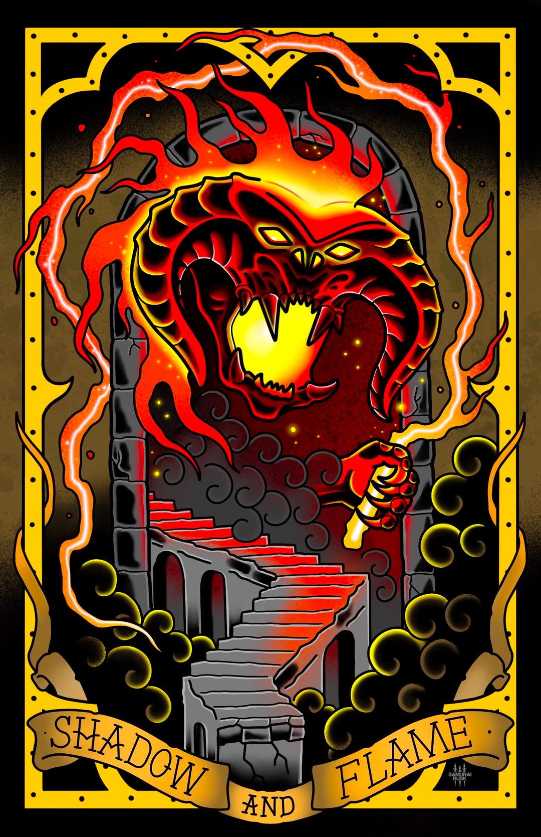 Balrog - Tattoo Art Print - Etsy
