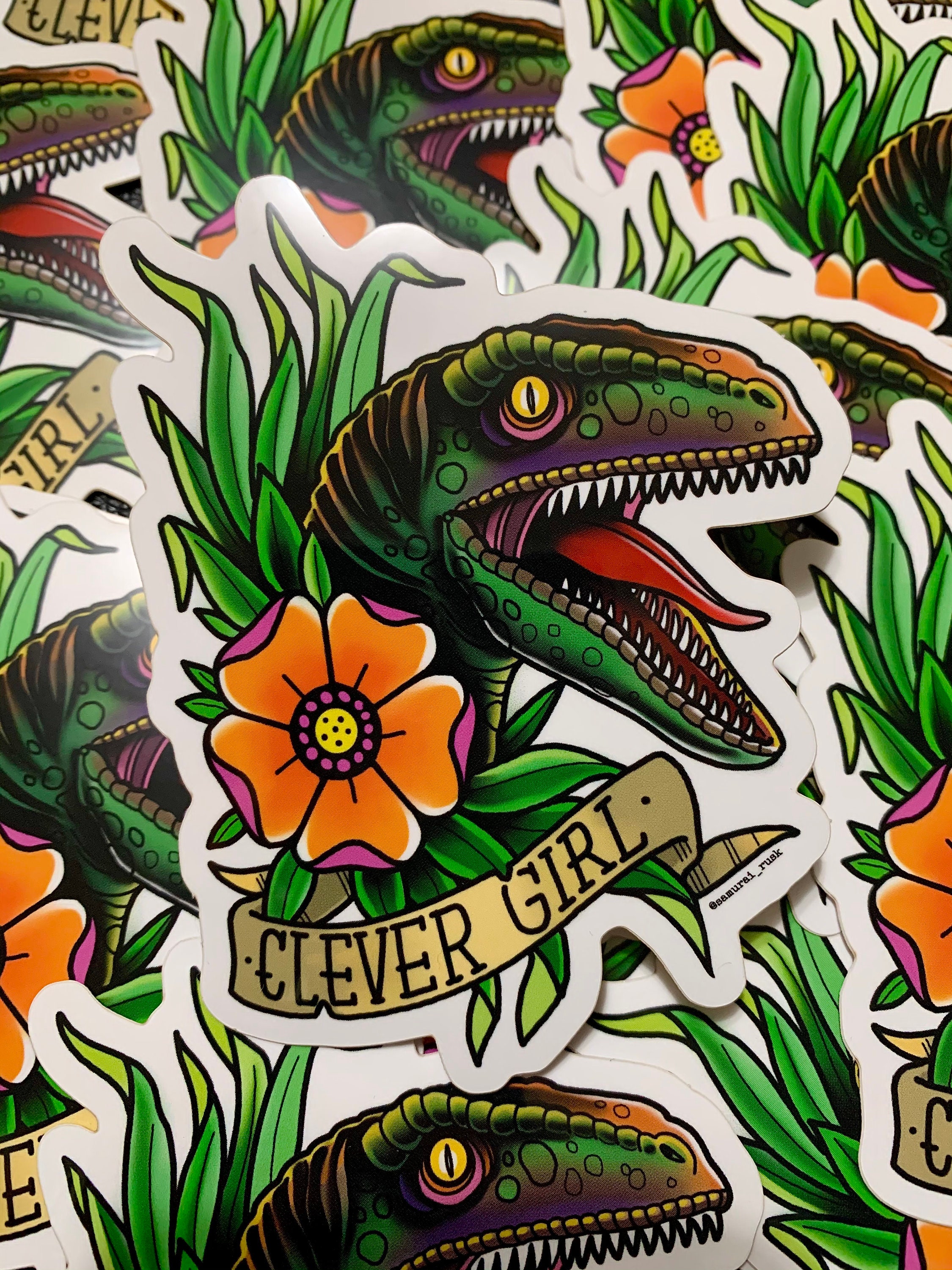 Clever Girl Sticker Vinyl Sticker Tattoo Flash Etsy