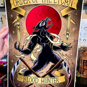 Blood Hunter: Orden des Lykaners - D&D/DND - Tattoo Flash Sheet - Art Print