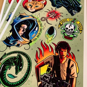 Alien Movie - Tattoo Flash Sheet - Art Print - Etsy