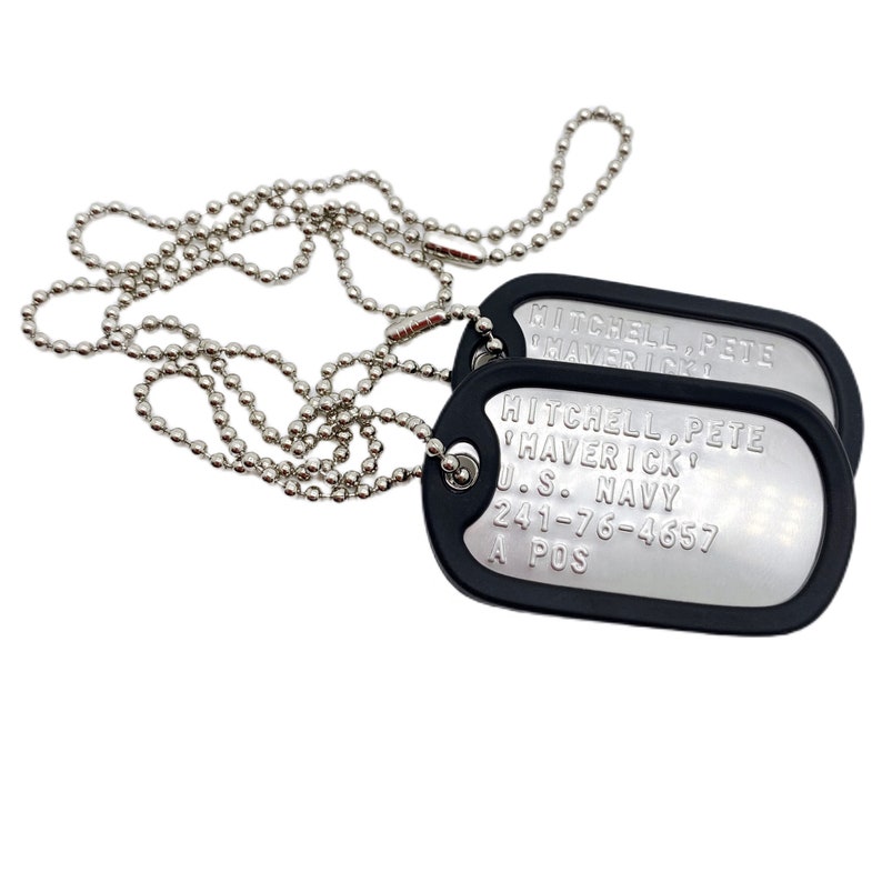 TOP GUN Pete Mitchell Maverick Stainless Steel Army Dog Tags Etsy UK