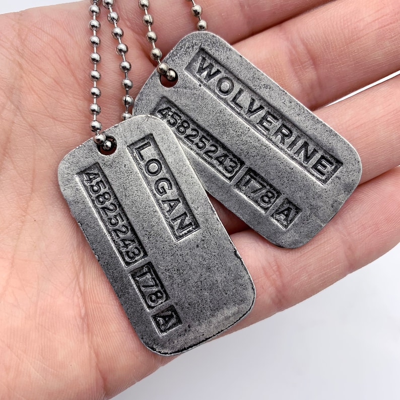 X-Men Inspired Wolverine Logan Brushed Steel Double Dog Tag | Etsy