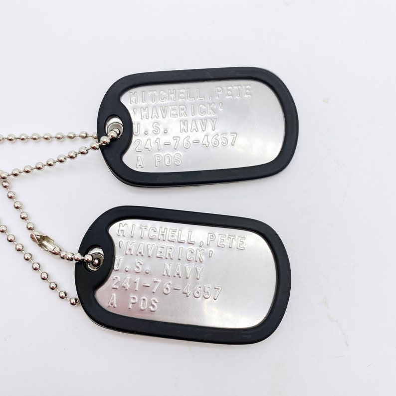 TOP GUN Pete Mitchell Maverick Stainless Steel Army Dog Tags Etsy