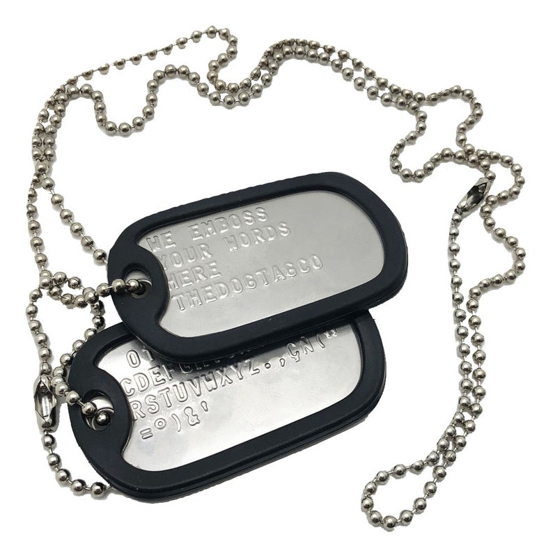 PAIR SET U.S. Spec Army Military Dog Tag Necklace Embossed | Etsy
