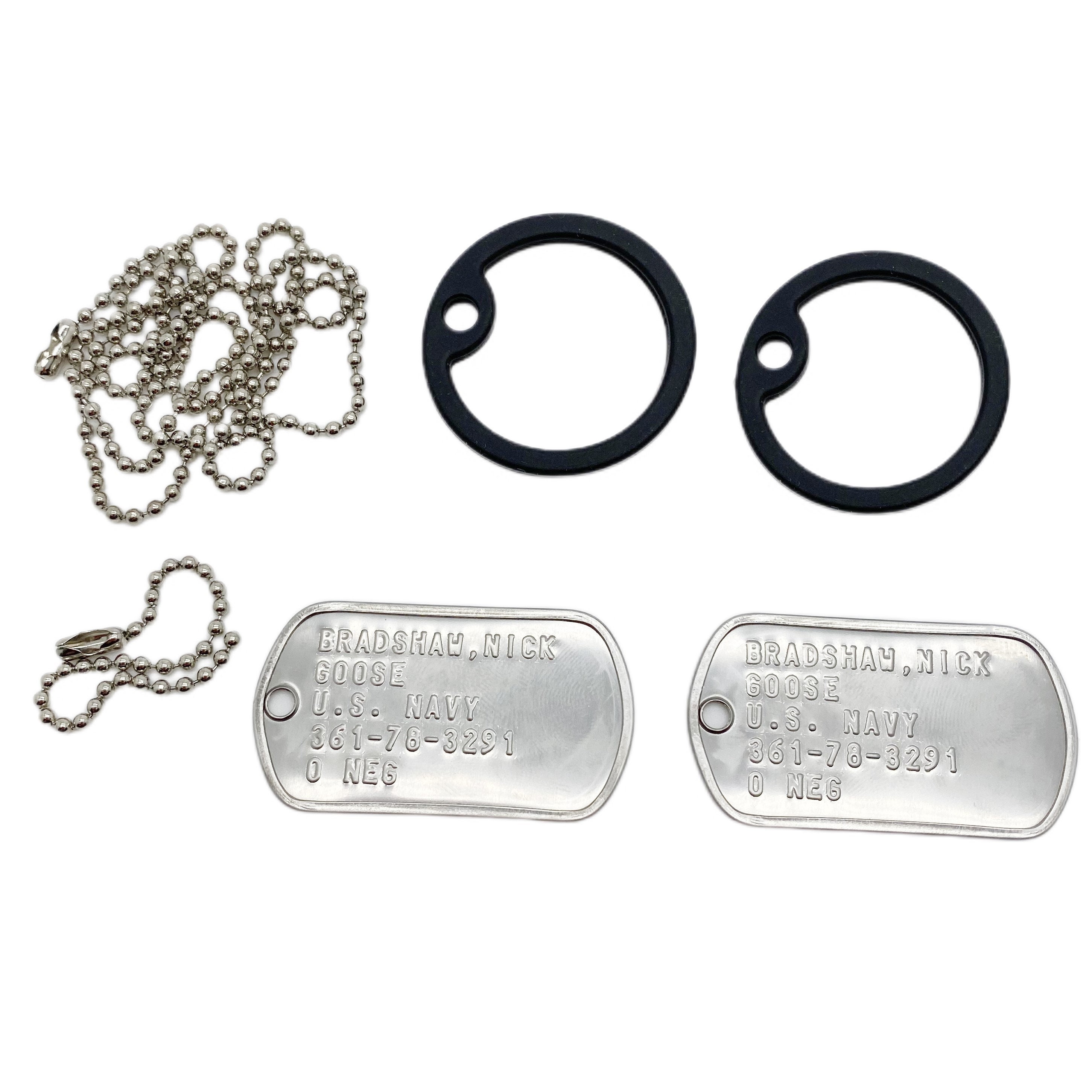 TOP GUN Bradshaw Nick Goose Stainless Steel Army Dog Tags Set Etsy