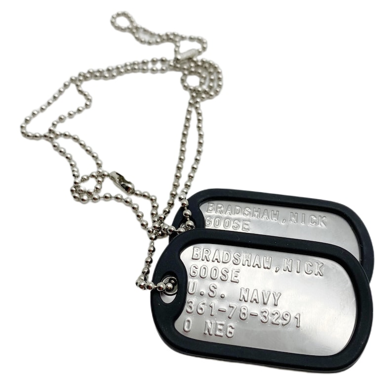 TOP GUN Bradshaw Nick Goose Stainless Steel Army Dog Tags Set Etsy