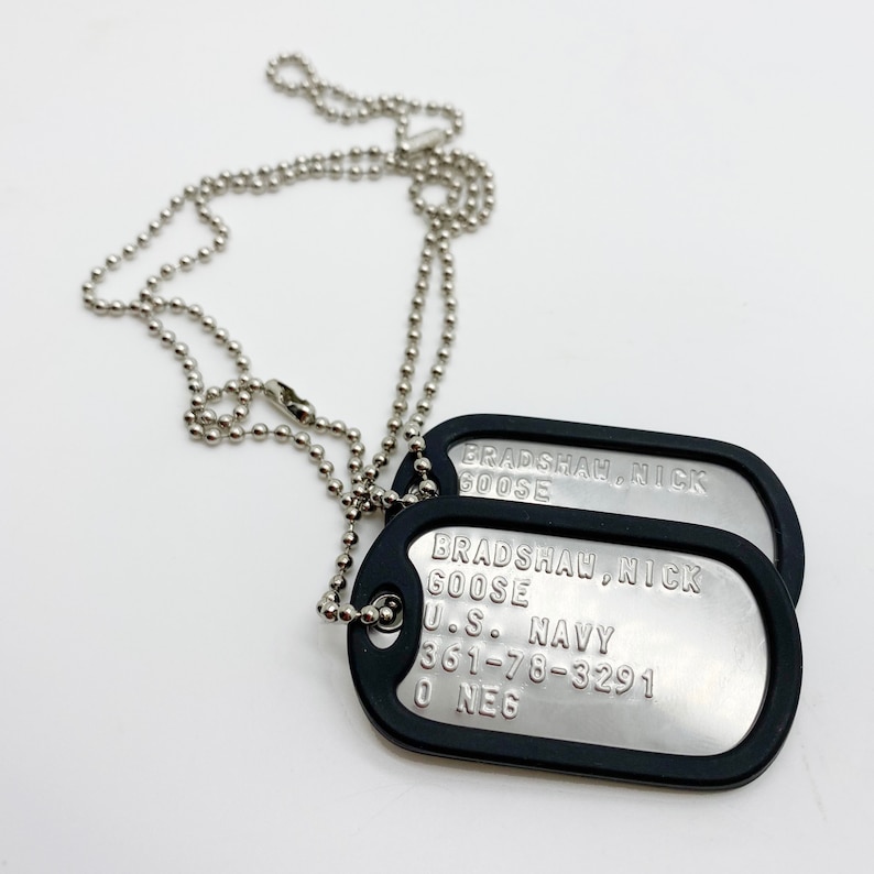 TOP GUN Bradshaw Nick Goose Stainless Steel Army Dog Tags Set Etsy
