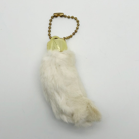 LUCKY Rabbit Foot Good Luck Charm Pendant Key Ring Natural In Etsy