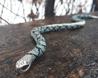 Venomous snake Bead necklace Asp Gift for her For women Yellow jewelry Vamp Birthday Snake with a tail and a head Viper Christmas Halloween