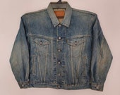 Rare Bobson Limited Version Selvedge Denim Jacket Size Large Distressed Jeans Jacket Levis Wrangler Lee Edwin