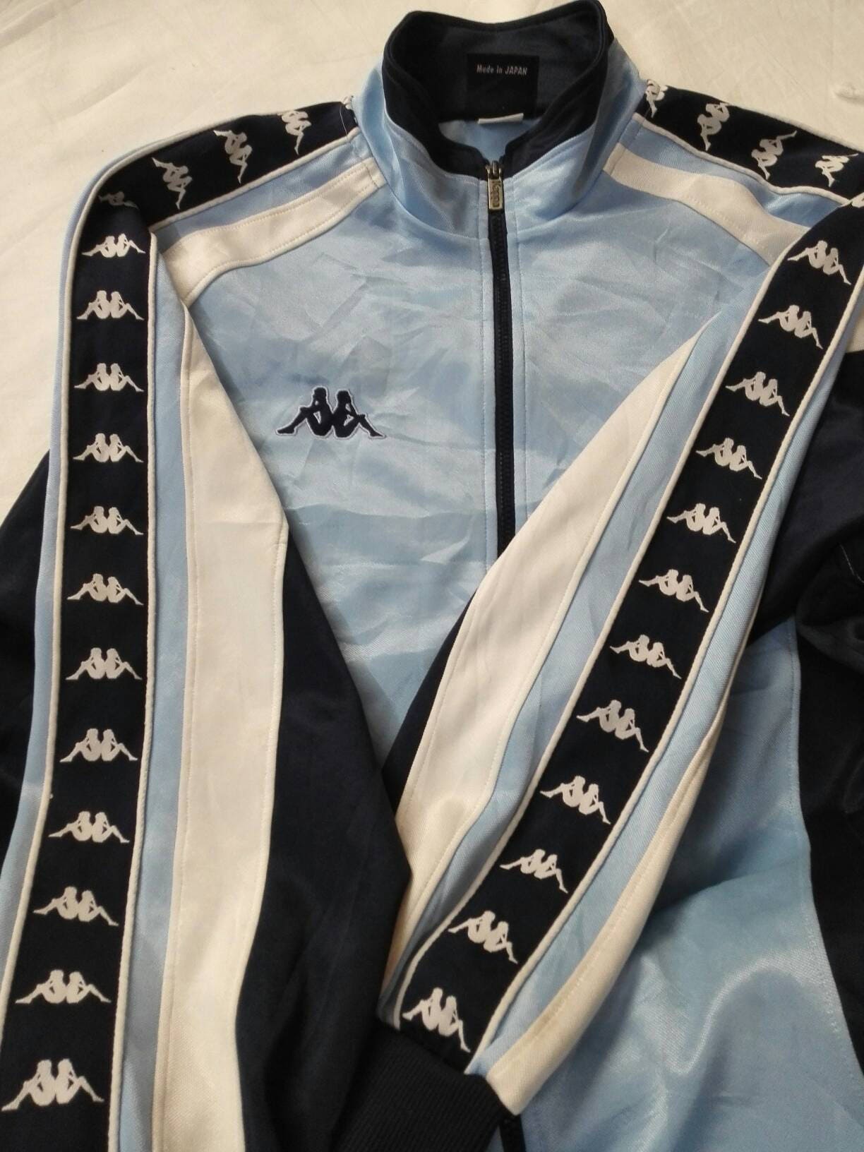 Sale Vintage Kappa Full Striped Jacket Light Blue Colour - Etsy