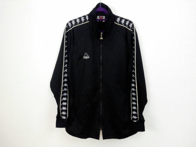 Sale! Vintage Kappa Jacket Jaspo Big Logo Fully Zipper Stripe Logo Hip Hop Sport Size Large