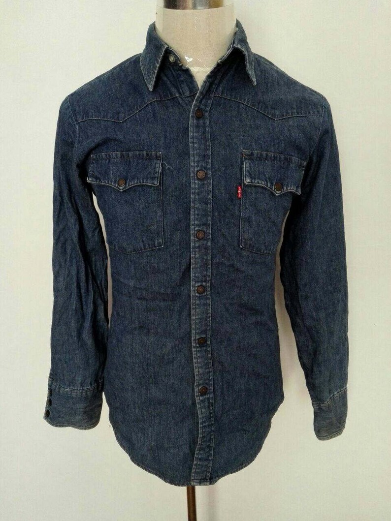 levi denim button down shirt