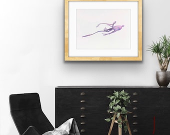 Tintenfisch Aquarell Malerei Künstlerdruck Qualität