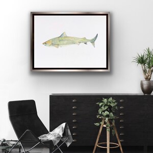 Tiger shark art, beach art, beach decor, sea life art, sea life wall art, ocean wall art, ocean art, nautical decor, nautical art, shark