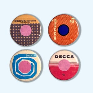 Decca 25 mm Pinback-märken / Blandade skivomslag