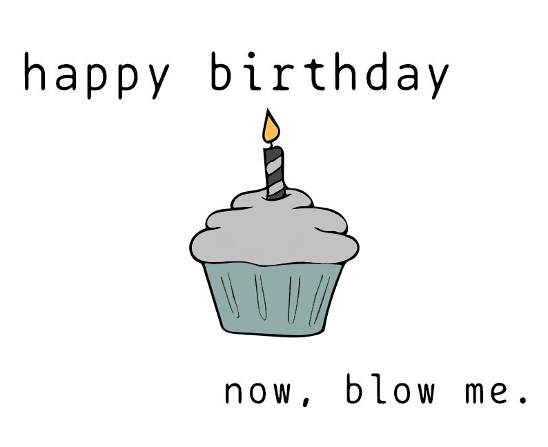 Blow Me Birthday Card Birthday Holiday Funny Cupcake - Etsy