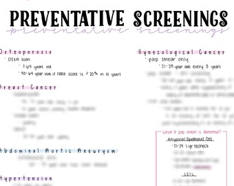 Preventative Screening Guide