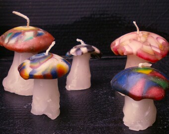 Juego de velas con forma de hongo Millefiore