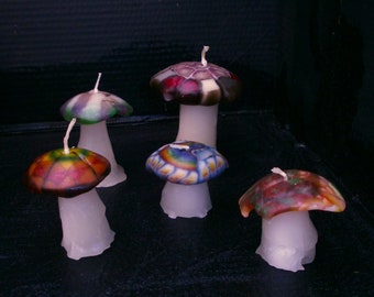 Juego de 5 velas de setas Millefiore