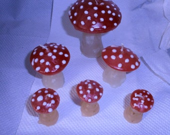 6 velas de hongo amanita muscaria