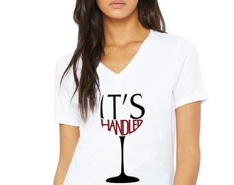 It's Handled Wine Glass Scandal Womens Relaxed Jersey V-Neck Tee Olivia Thursdays Pope Greys&Associates Gladiators ORIGINAL LABELSTOP DESIGN