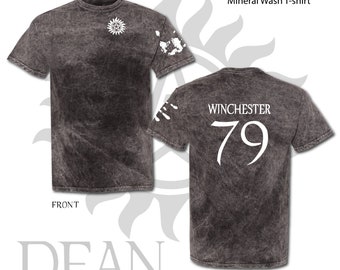 Supernatural Dean Winchester Sam Winchester Mineral Wash or Heather T-Shirts Winchester Brother Tattoo Rib Carving Scars Monster Hunters