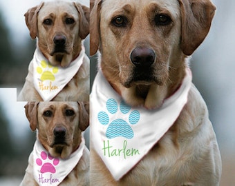 Custom Dog Bandana / Dog accessories / Dog Paw Print / Chevron Dog Bandana / Personalized bandana