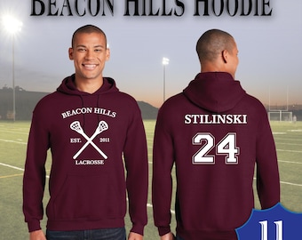 Beacon Hills Teen Wolf Lacrosse Hooded Sweatshirt Maroon Sports Scott McCall 11 Hoodie Stiles Stilinksi 24 Lacrosse Hoodie