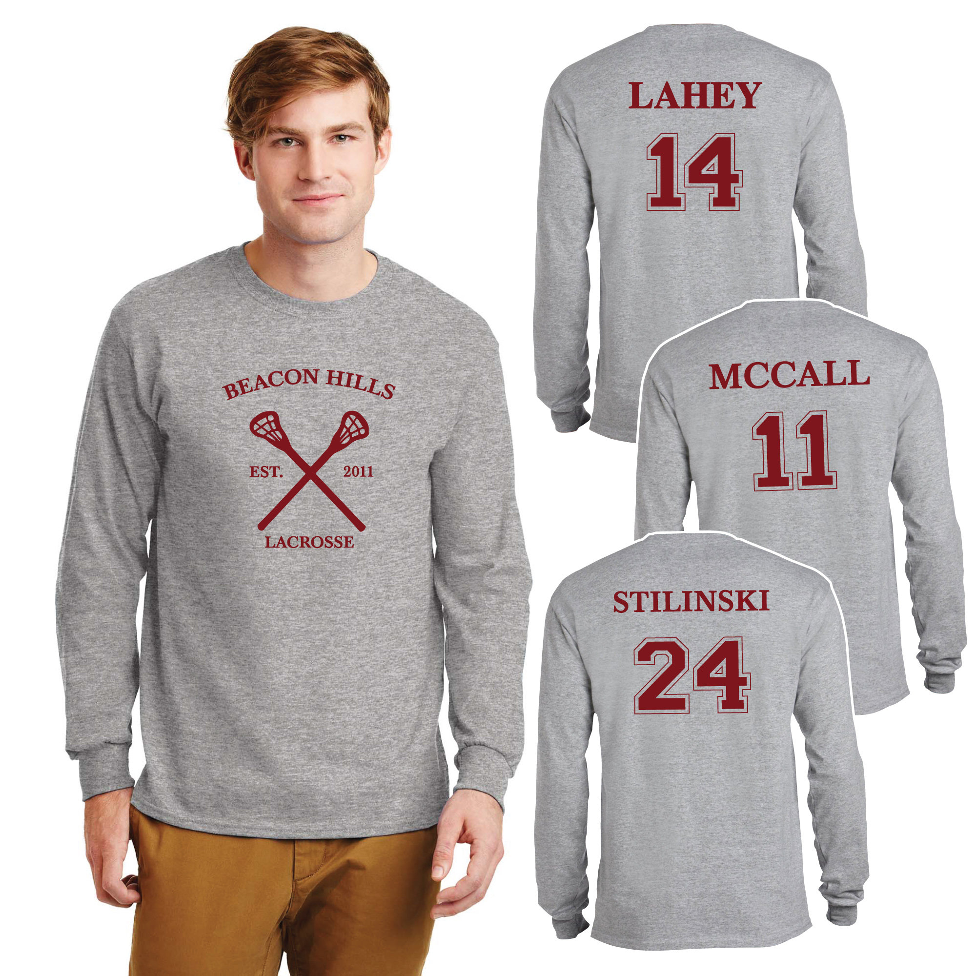 Camiseta de Presente Teen Wolf Beacon Hills Lacrosse Série Netflix Blusa Casaco