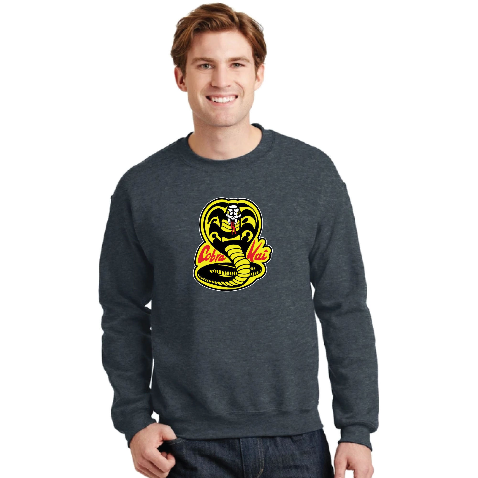 Cobra Kai Karate Black and Gray Raglan Long Sleeve T-Shirt