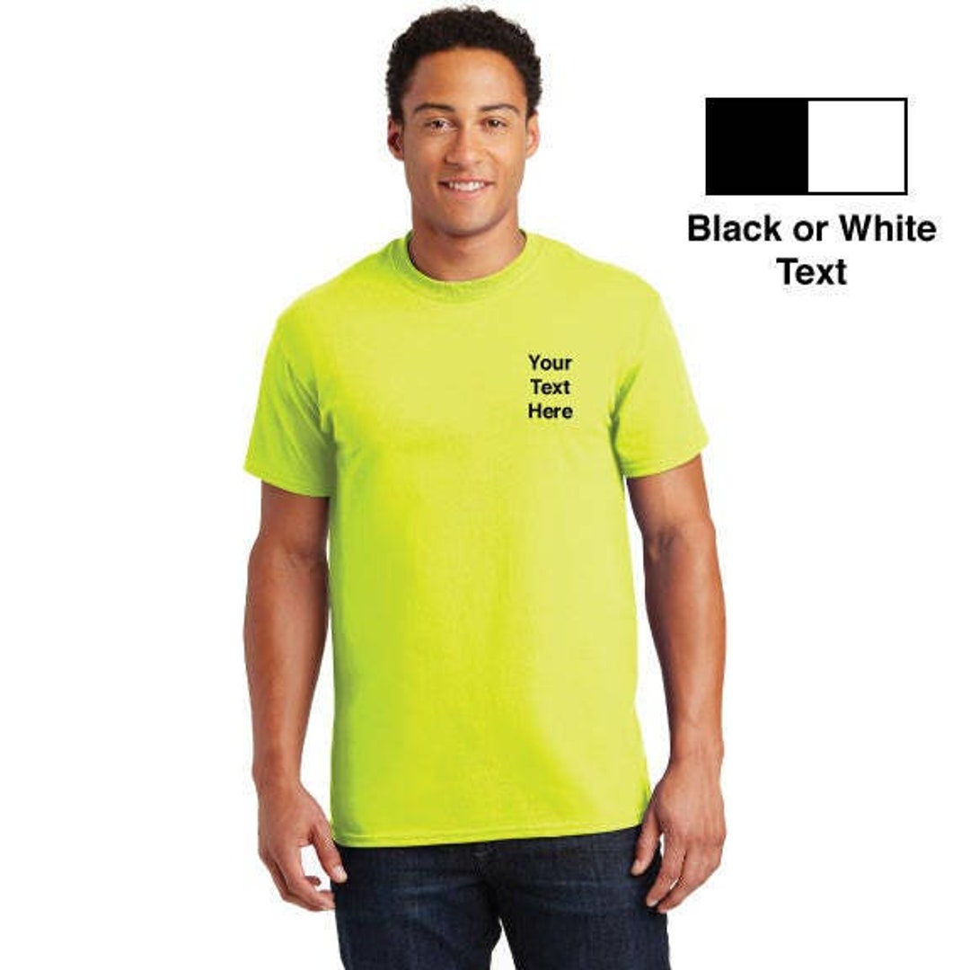 Safety Green Customizable Left Chest T Shirt / Construction Safety ...