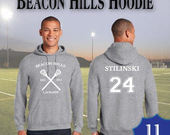Beacon Hills Teen Wolf Lacrosse Hooded Sweatshirt Grey-White Sports Scott McCall 11 Hoodie Stiles Stilinksi 24 Lacrosse Hoodie