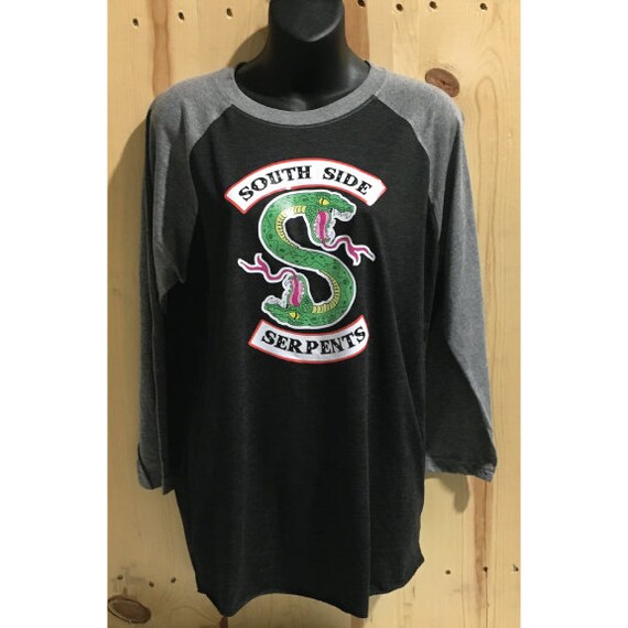 Southside Serpents Next Level Unisex Tri Blend Three Quarter Sleeve Baseball Raglan Tee Riverdale Jughead Jones Serpents Snakes