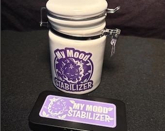 Stash Jar with Joint Tin / Mood / Child proof / Weed