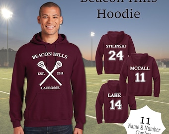 Beacon Hills Teen Wolf Lacrosse Pullover Hoodie Sports Scott McCall 11 Hoodie Stiles Stilinksi 24 Lacrosse Hoodie / TV Shows & Entertainment
