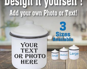 Customize your canister with lid using your own photo, art, child's art, or text / Personalized Gift / Family Gift / Make it uniquely yours